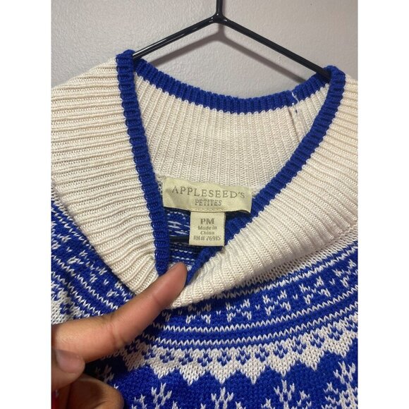 Vintage Appleseed's Fair Isle Nordic High Neck Sweater Women's Petite Size M - Picture 3 of 7